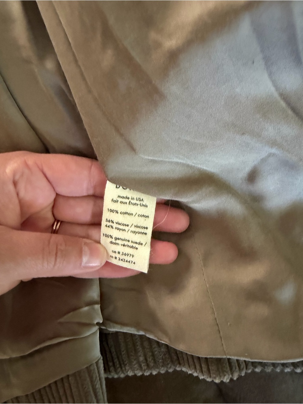 DONNI. Mushroom Corduroy Blazer Medium - Picture 3 of 5